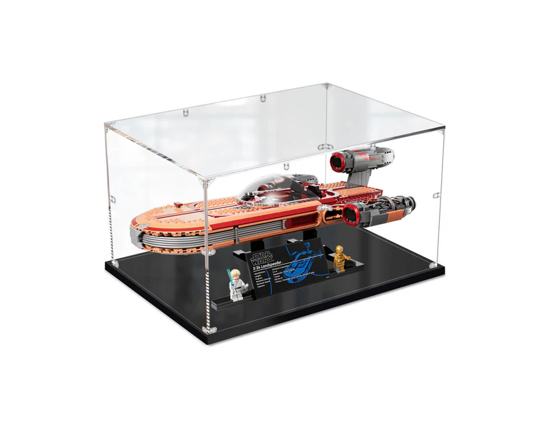 Acrylic Display Case for LEGO 75341 Star Wars UCS Luke Skywalker's Landspeeder Figure Storage Box Dust Proof Glue Free