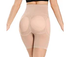 Women Hip and Butt Enhancer, 4 Removable Pads Panties High Waist Trainer Shaper High-waisted Pants - Skin Tone