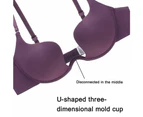 Women Multi-Way Convertible Bra Low Back Halter Invisible Underwear Bra Beautiful Back Gather Bra - Purple