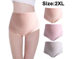 3 pcs Cotton Women's Maternity Panties Classic High Waist Styles Maternity Underwear Multi-Pack - Skin color + pink + gray