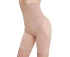 Women Hip and Butt Enhancer, 4 Removable Pads Panties High Waist Trainer Shaper High-waisted Pants - Skin Tone