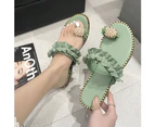 Fashion Summer Women Cute Pineapple Flat Sandals Toe Flip Flops Casual Slippers-Beige Pearl* - Beige Pearl*