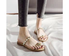 Fashion Summer Women Cute Pineapple Flat Sandals Toe Flip Flops Casual Slippers-Beige Pearl* - Beige Pearl*