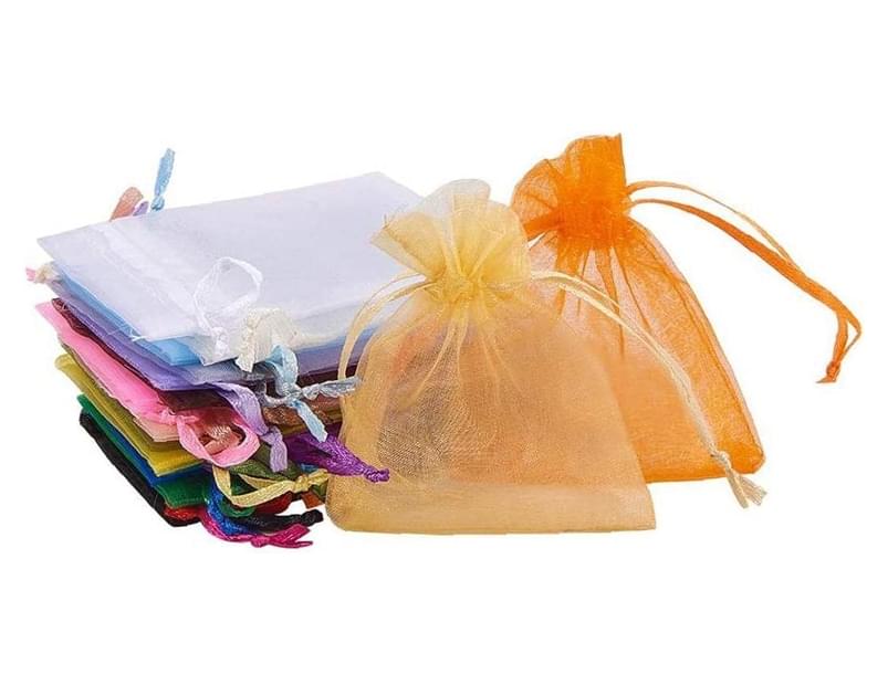100Pcs Wraping Boxe Wedding Candy Box Mesh Jewelry Bags 