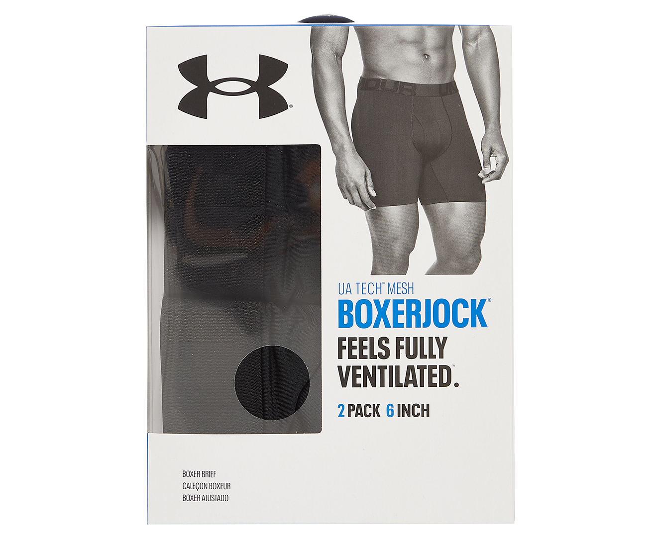 Under Armour Mens Tech 6 Mesh Boxerjock Boxer Briefs Underwear 2 PACK -  1363623