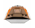 Costway Instant Pop-up Beach Tent 4 Person Foldable Beach Shade Canopy Outdoor Traveling Orange