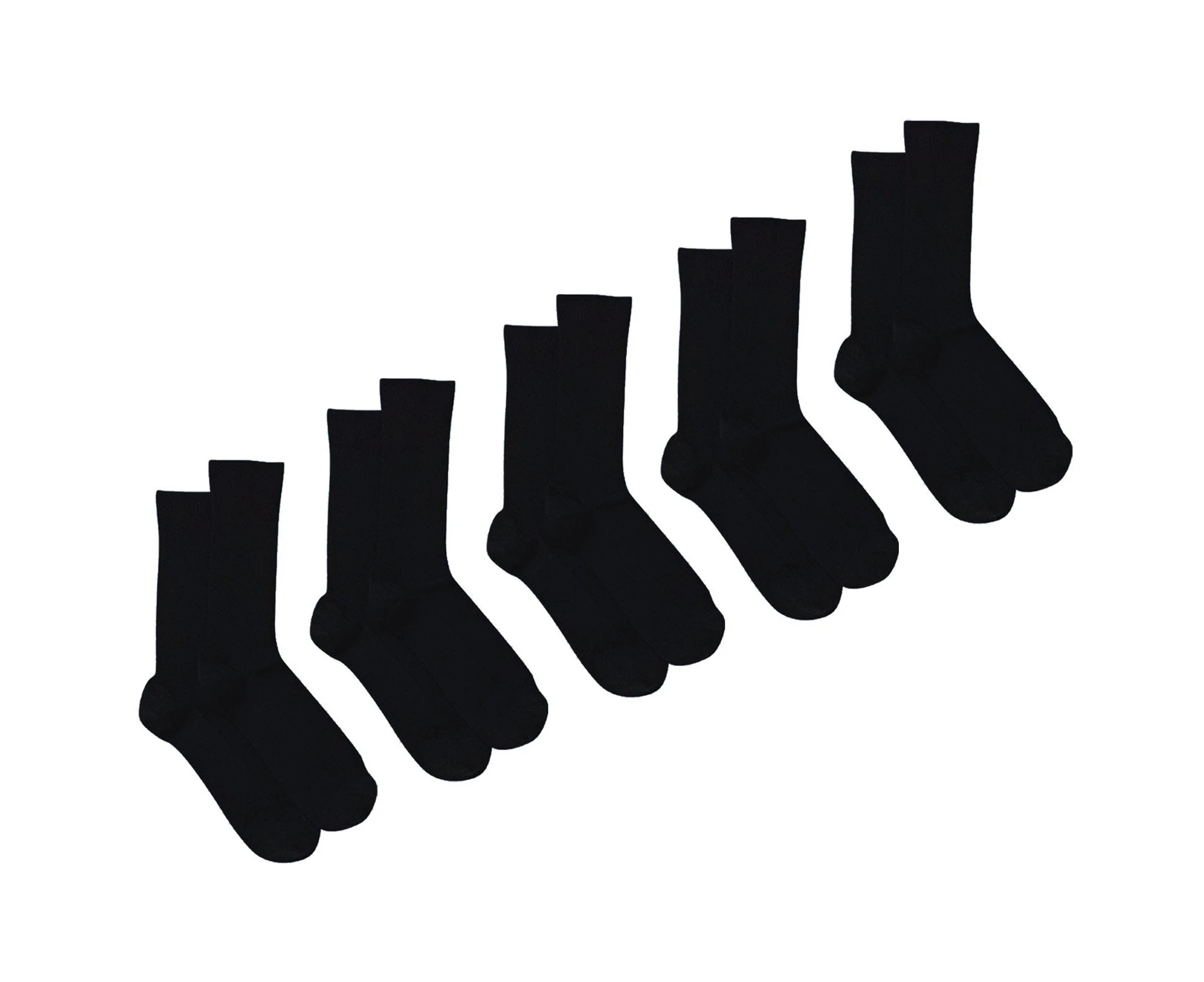 Holeproof Explorer 5 Pairs Socks Men Merino Wool Rib Business Crew Everyday Black Bulk