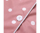 Lapel Elastic Waist Pajamas Set Two Piece Lady Dot Print Single-Breasted Blouse Pants Set for Home-Pink