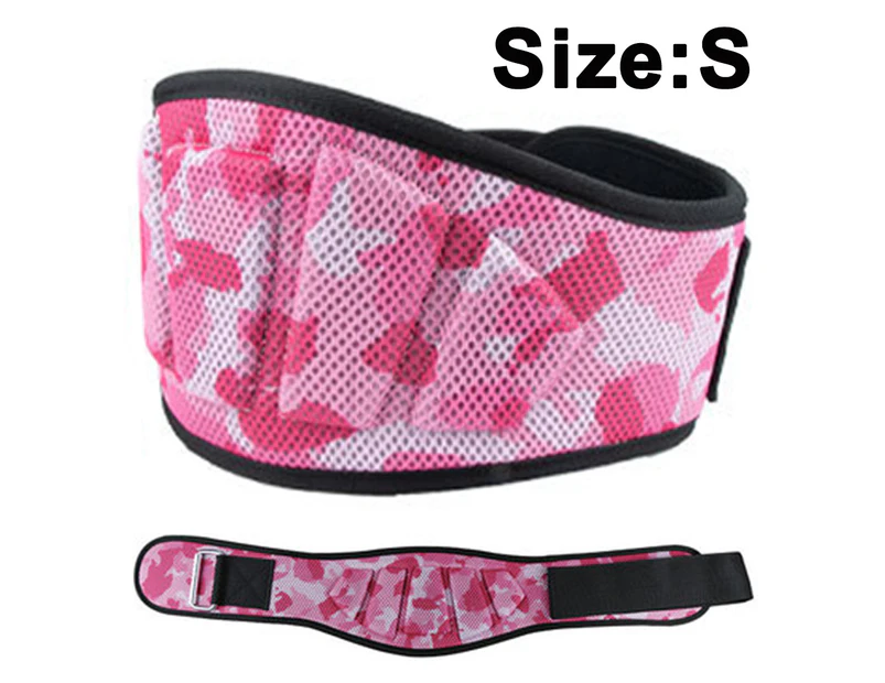 EVA Camouflage Weight Lifting Belt for Men and Women, Bodybuilding & Fitness Back Support for Cross Training Workout, Squats, Lunges - Pink