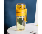Double Wall Glass Tea Infuser Bottle Tea Tumbler With Infuser Portable Tea Bottle For Loose Tea Travel Tea Mug With Strainer Dual-use Tea Cup - Yellow