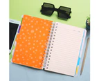 5 Subject Notebook，Wide Ruled Spiral Notebooks，A5 Travelers Notebook, Colored Dividers with Tabs, Cute Floral Notepad - Apricot