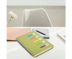 5 Subject Notebook, A5 Notebooks and Journals Spiral Bund, Wide Ruled, Lab Professional Notepad, Colored Dividers - Green