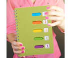 5 Subject Notebook, A5 Notebooks and Journals Spiral Bund, Wide Ruled, Lab Professional Notepad, Colored Dividers - Green