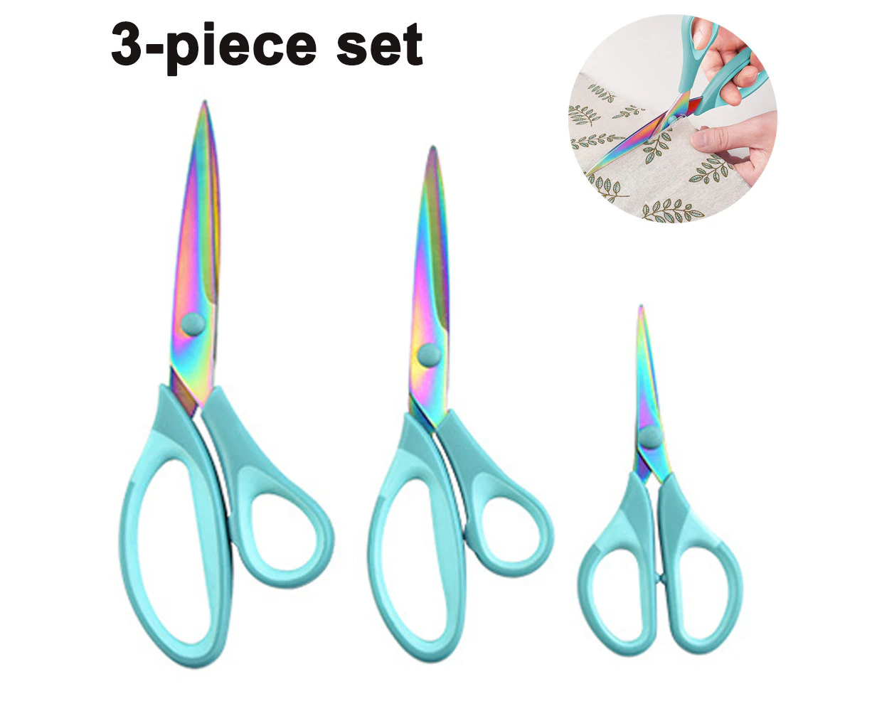 Titanium Scissors Set for Sewing, Arts, Crafts, Office - Blue