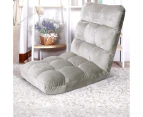Artiss Lounge Sofa Bed Flannel Fabric Grey