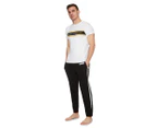 French Connection Men's FCUK Retro Graphic Joggers / Tracksuit Pants - Black/White