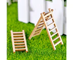 3Pcs Mini Miniature Wooden Step Ladder Fairy Garden DIY Micro Landscape Decor-