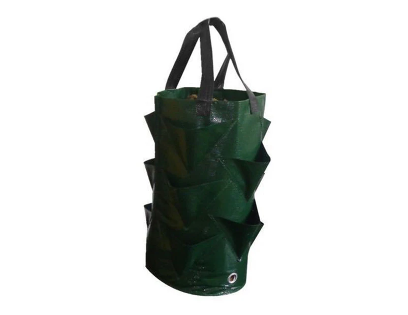 Garden Hanging Bag Removable Large Capacity Solid Color Potato Bag PE Planting Bag for Terrace-Blackish Green