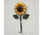 Storage Rack Vintage Strong Bearing Capacity Sunflower Shape Practical Door Hanger for Living Room-Yellow