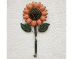 Storage Rack Vintage Strong Bearing Capacity Sunflower Shape Practical Door Hanger for Living Room-Orange