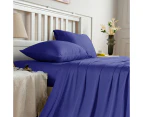 Justlinen Luxe Bamboo Bed Sheet Set Soft Cooling Sheet All Size-Navy