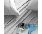 Justlinen Luxe Bamboo Bed Sheet Set Soft Cooling Sheet All Size-Silver