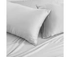 Justlinen Luxe Bamboo Bed Sheet Set Soft Cooling Sheet All Size-Silver