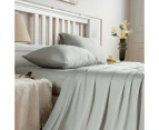 Justlinen Luxe Bamboo Bed Sheet Set Soft Cooling Sheet All Size-Sage green