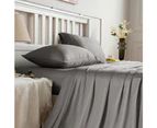Justlinen Luxe Bamboo Bed Sheet Set Soft Cooling Sheet All Size-Charcoal