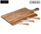 Tempa 4-Piece Fromagerie Short Rectangle Cheese Board Set