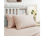 Justlinen Luxe Bamboo Bed Sheet Set Soft Cooling Sheet All Size-Latte