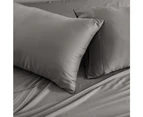 Justlinen Luxe Bamboo Bed Sheet Set Soft Cooling Sheet All Size-Charcoal