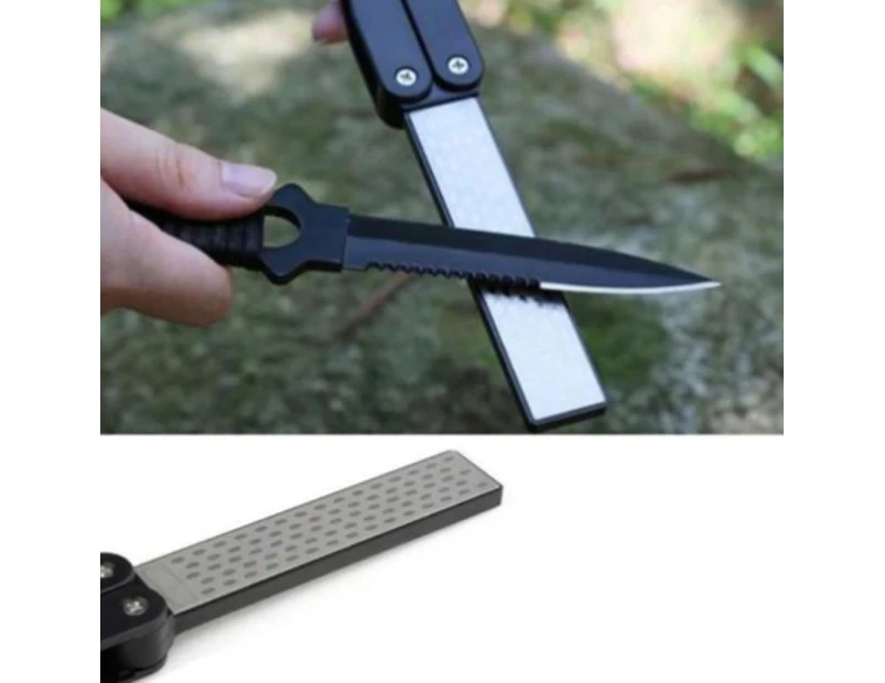 Double Sided Portable Folding Pocket Knife Sharpening Whetstone Sharpener Tool