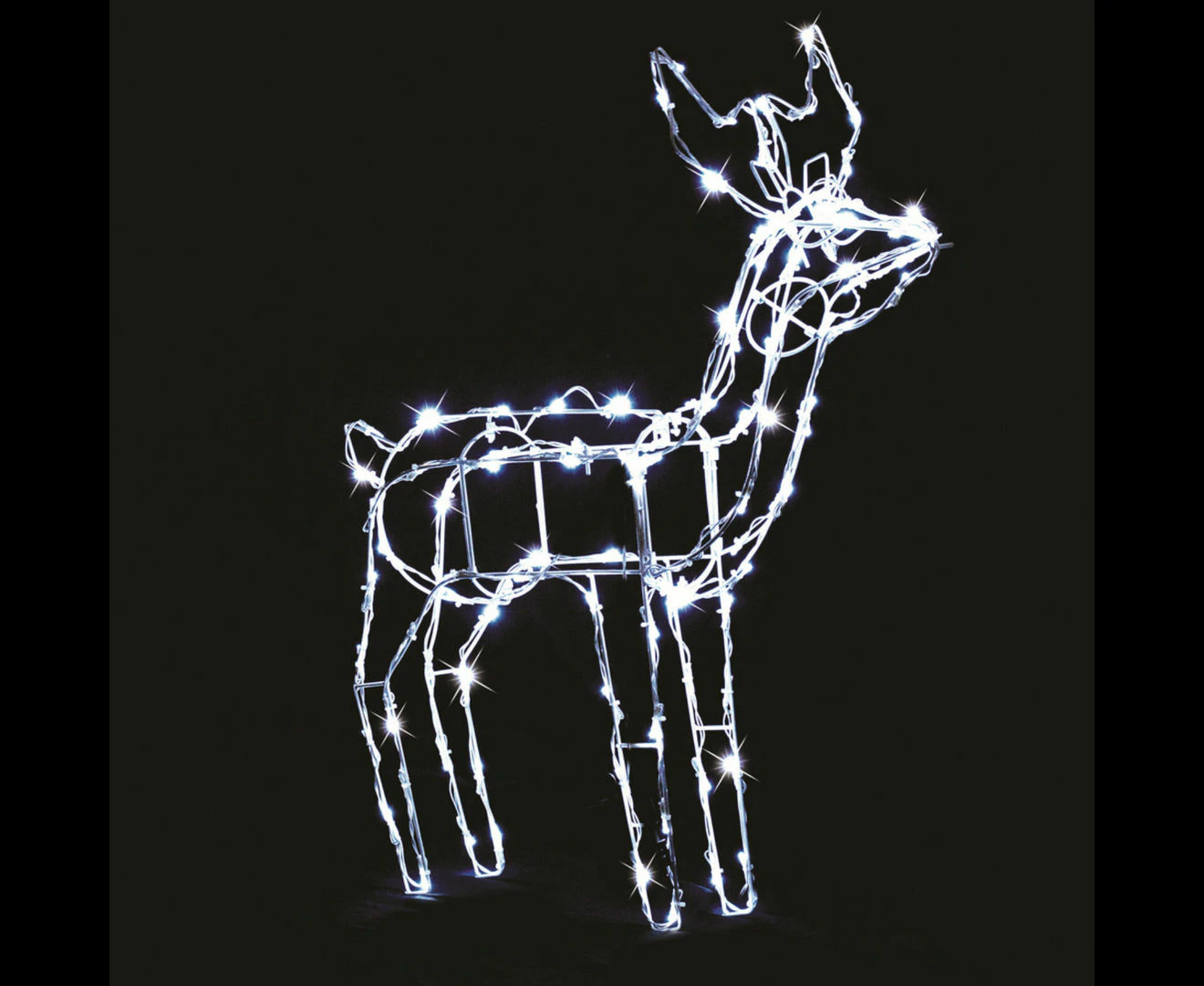 Stockholm Christmas Lights 100 LEDs Reindeer Flash Feeding 8 Function Outdoor Garden Decoration 84CM