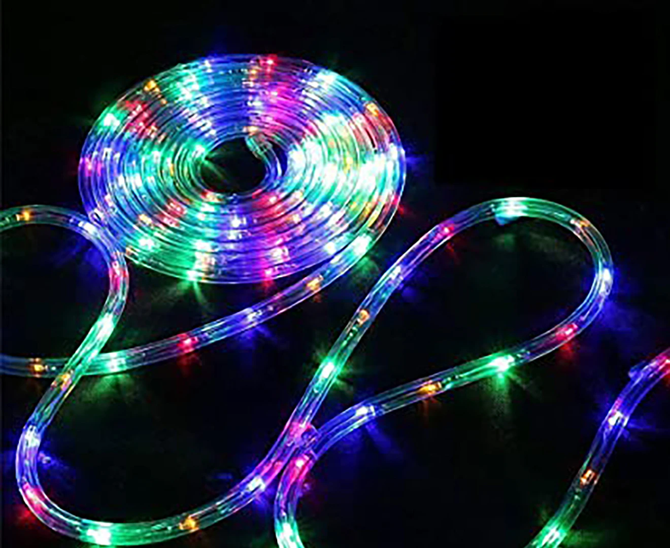 Stockholm Christmas Lights LED Rope Flash Multi Colour Indoor Outdoor Garden 20M