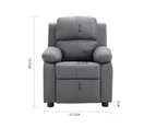 Kids Recliner PU Leather Sofa Children Lounge Chair Couch Armchair Light Grey