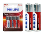 4pcs Genuine Philips Long Life Alkaline Aa Battery Factory Sealed More Power Au