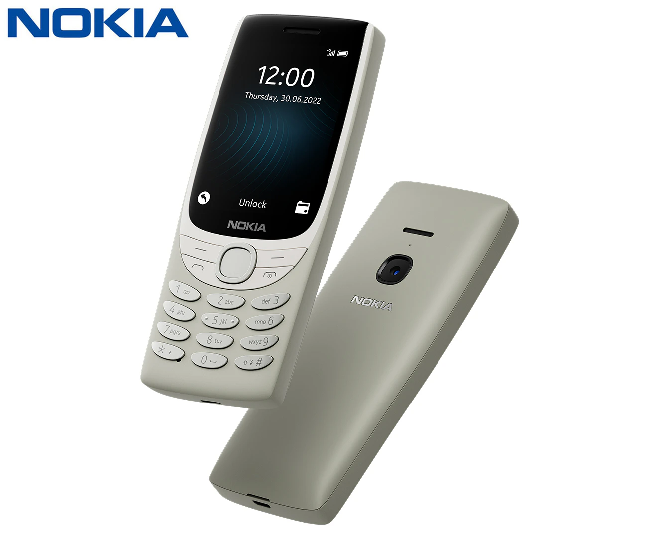 Nokia 8210 4G (Dual Sim, 2.8 inches, 128MB/48MB) Feature phone - Anzo Sand