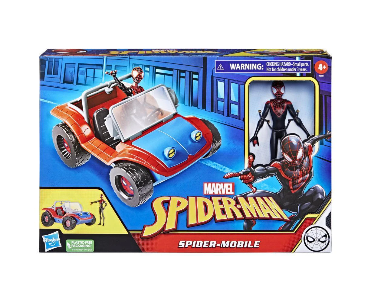 Marvel Spider-Man Spider-Mobile 15cm-Scale Vehicle and Miles Morales Action Figure