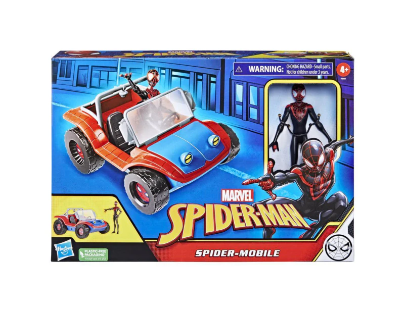 Marvel Spider-Man Spider-Mobile 15cm-Scale Vehicle and Miles Morales Action Figure