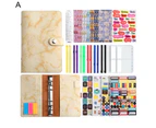 1 Set A6 Budget Binder Thick Paper Waterproof Buckle Tear-resistant Dust-proof Faux Leather Marble 6-Ring Money Budget Organizer Office Supplies-Yellow