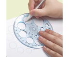 Circle Maker Clear Scale Drawing Plastic Transparent 360 Degree Protractor School Supplies -Blue