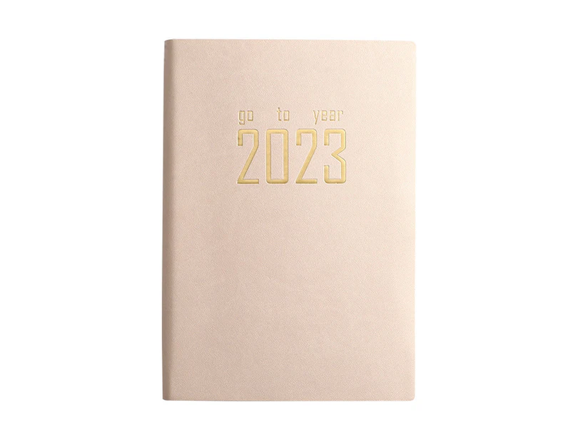 Schedule Book Multifunctional Time Management Efficiency Manual 2023 A5 Daily Weekly Agenda Planner Notebook Office Supplies-Light Coffee