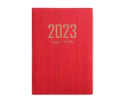 Schedule Book Multifunctional Efficiency Manual Smooth Writing Portable 2023 A5 Daily Weekly Agenda Planner Notebook School Supplies-Red