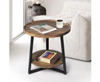 Levede Side Table Coffee Bedside Tables Nightstand Storage Steel Legs 60cm Dia.