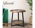 Levede Side Table Coffee Bedside Tables Nightstand Storage Steel Legs 60cm Dia.