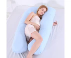 Pregnancy Pillows, 100% cotton Pregnancy Pillows for Sleeping, Full Body Maternity Pillow for Pregnant Woman (camel + blue,135x70cm)