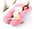 Pregnancy Pillows, Crystal velvet Pregnancy Pillows for Sleeping, Full Body Maternity Pillow for Pregnant Woman velvet, (green and white,135x70cm)