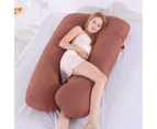 Pregnancy Pillows, Crystal velvet Pregnancy Pillows for Sleeping, Full Body Maternity Pillow for Pregnant Woman velvet, (light gray + white,125x72cm)