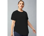 Bonivenshion Women's Plus Size Quick Dry Workout Tops Short Sleeve Sport Yoga T-shirt Summer Activewear Loose Fit Athletic Yoga Tee Tops - Black